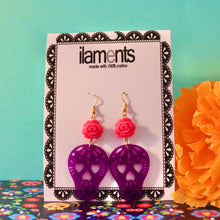 Load image into Gallery viewer, Papel Picado Sugar Skull Earrings