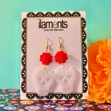 Load image into Gallery viewer, Papel Picado Sugar Skull Earrings
